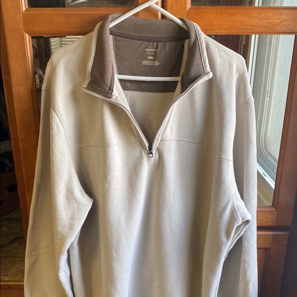 Arrow Gray Sweater with Textured Knit Pullover Quarter Zip Gorpcore Camping